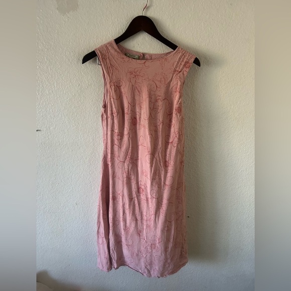 Tommy Bahama Silk Sundress Women 12 Pink Sleeveless Floral Lined Y2K Fairycore - Picture 10 of 14